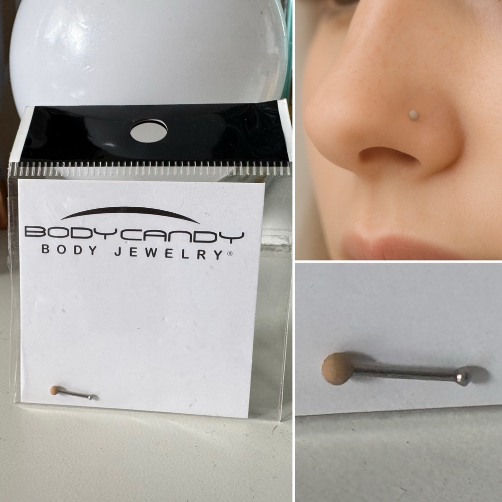 Body Candy Nose Stud Piercing Unisex Tan Ball Hypoallergenic Minimalist
